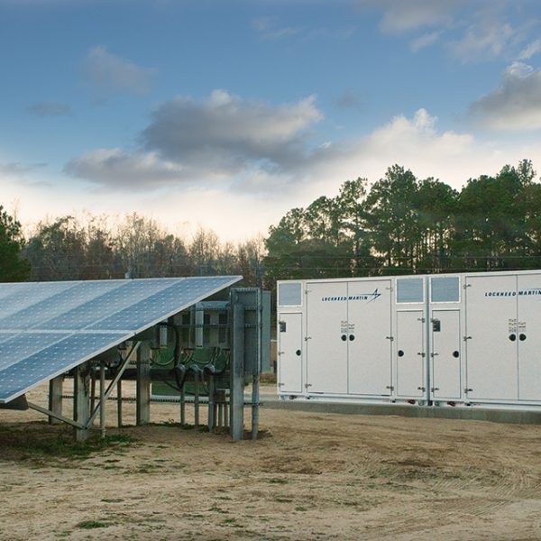 Shown here is one of Cypress Creekís 12 solar-plus-storage installations in North Carolina. The projects will provide 12 MWh of Lockheed Martin GridStarô Lithium energy storage. (PRNewsfoto/Lockheed Martin)